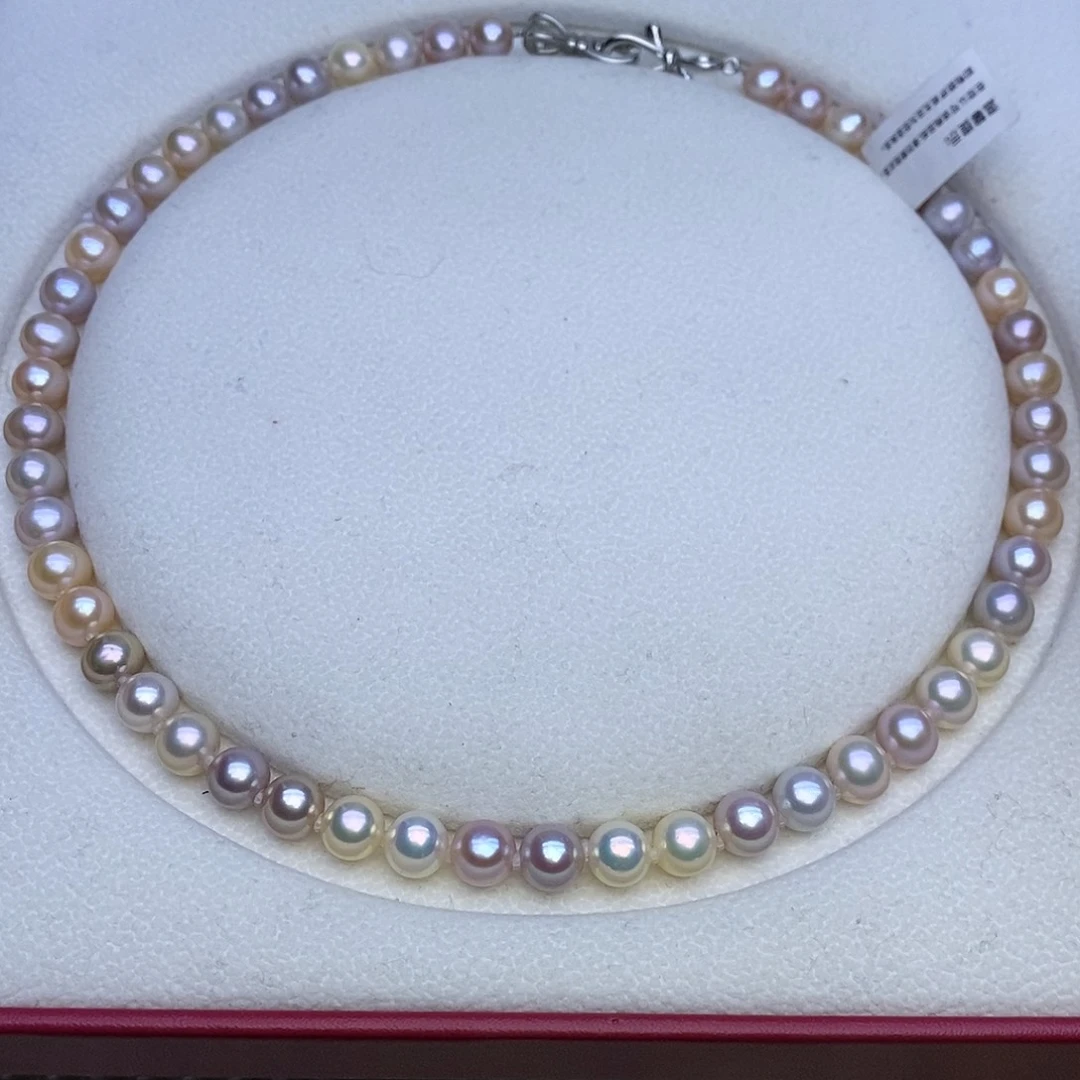 未镶嵌颈饰淡水珍珠无核 浅糖果