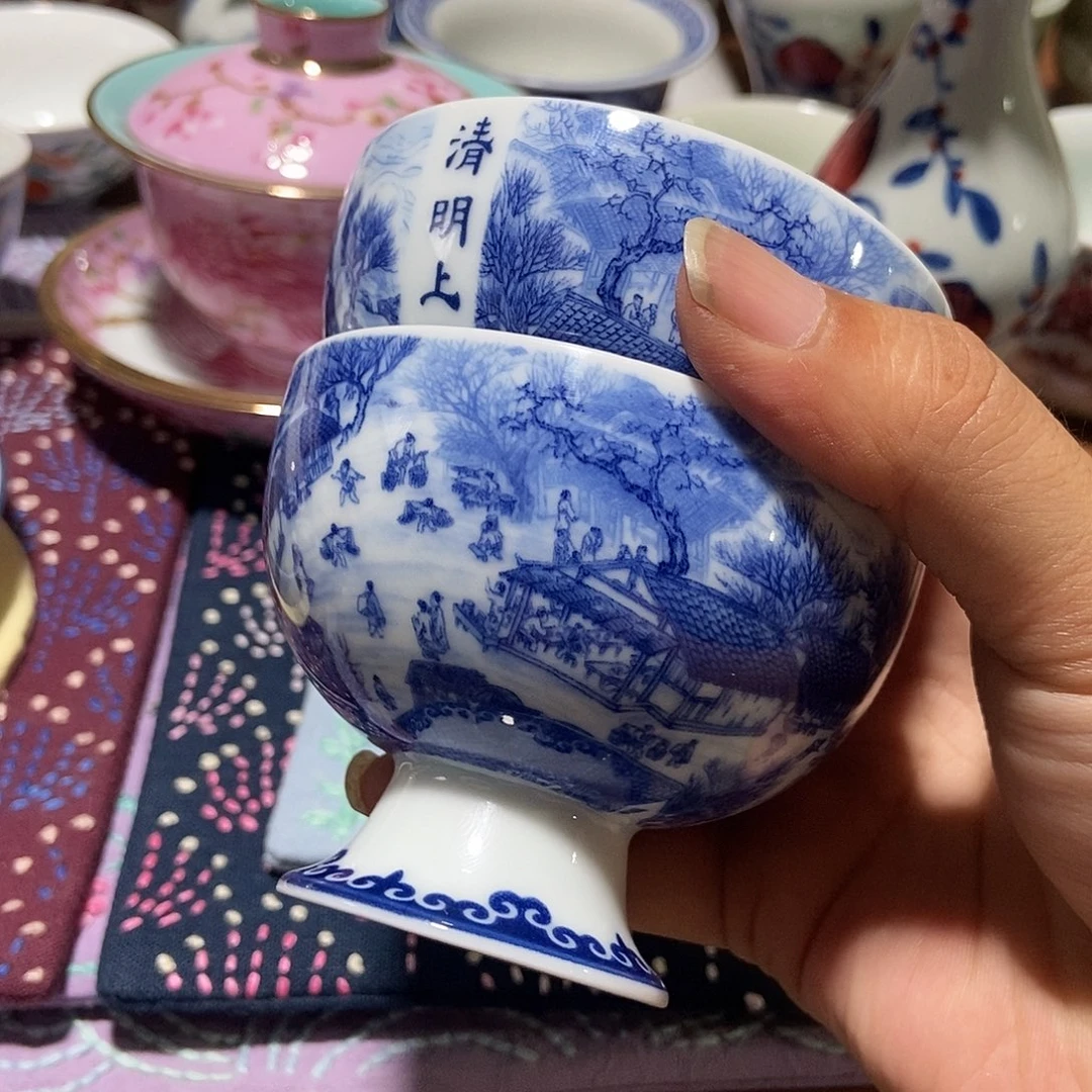 瓷片孤*景德镇陶瓷杯子2个