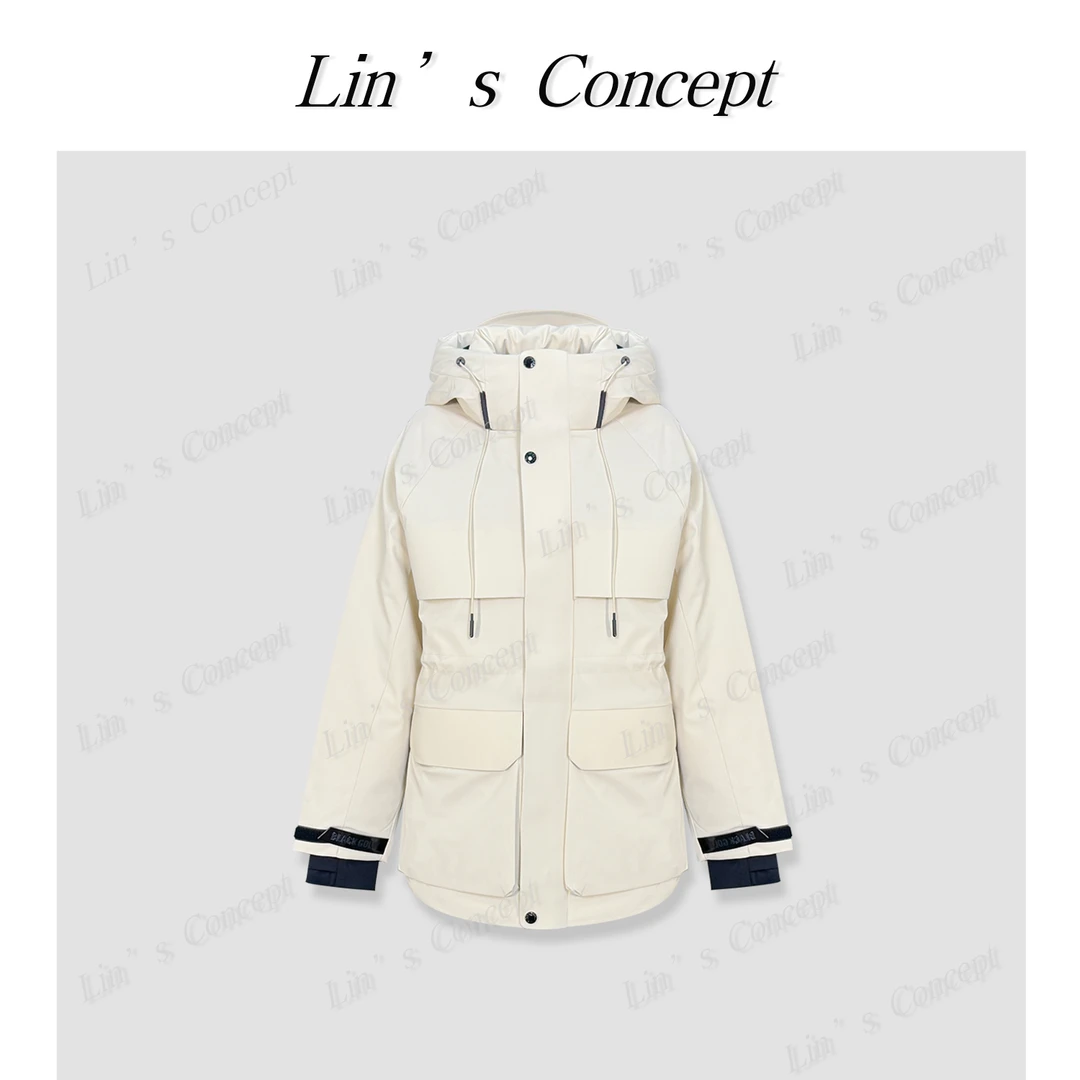 【Lin's concept】秋冬连帽撞色派克羽绒DL2407091
