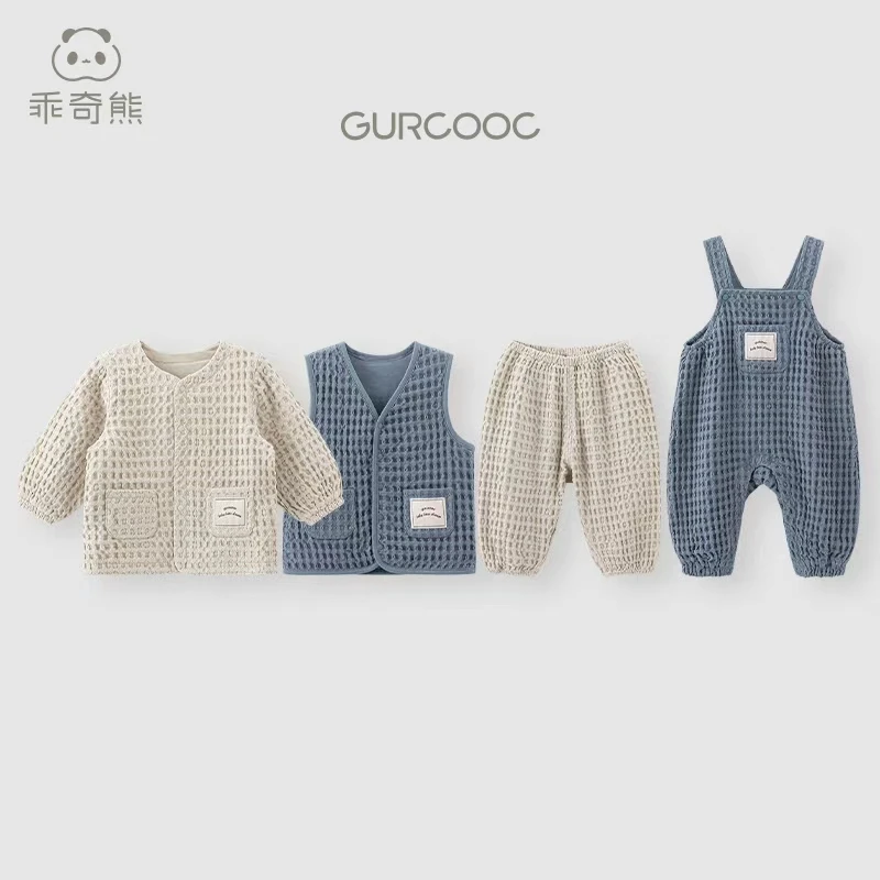 【春秋华夫格福利】婴幼儿小外套长袖背带裤男女宝外穿衣服春装