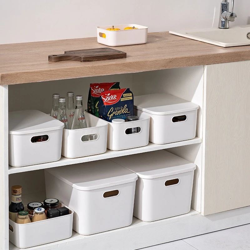 【加厚加大号】橱柜收纳盒PP塑料盒桌面浴室厨房杂物整理家用储物盒