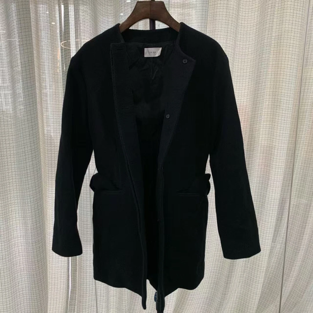 99新  The Row 黑色羊绒大衣 4码