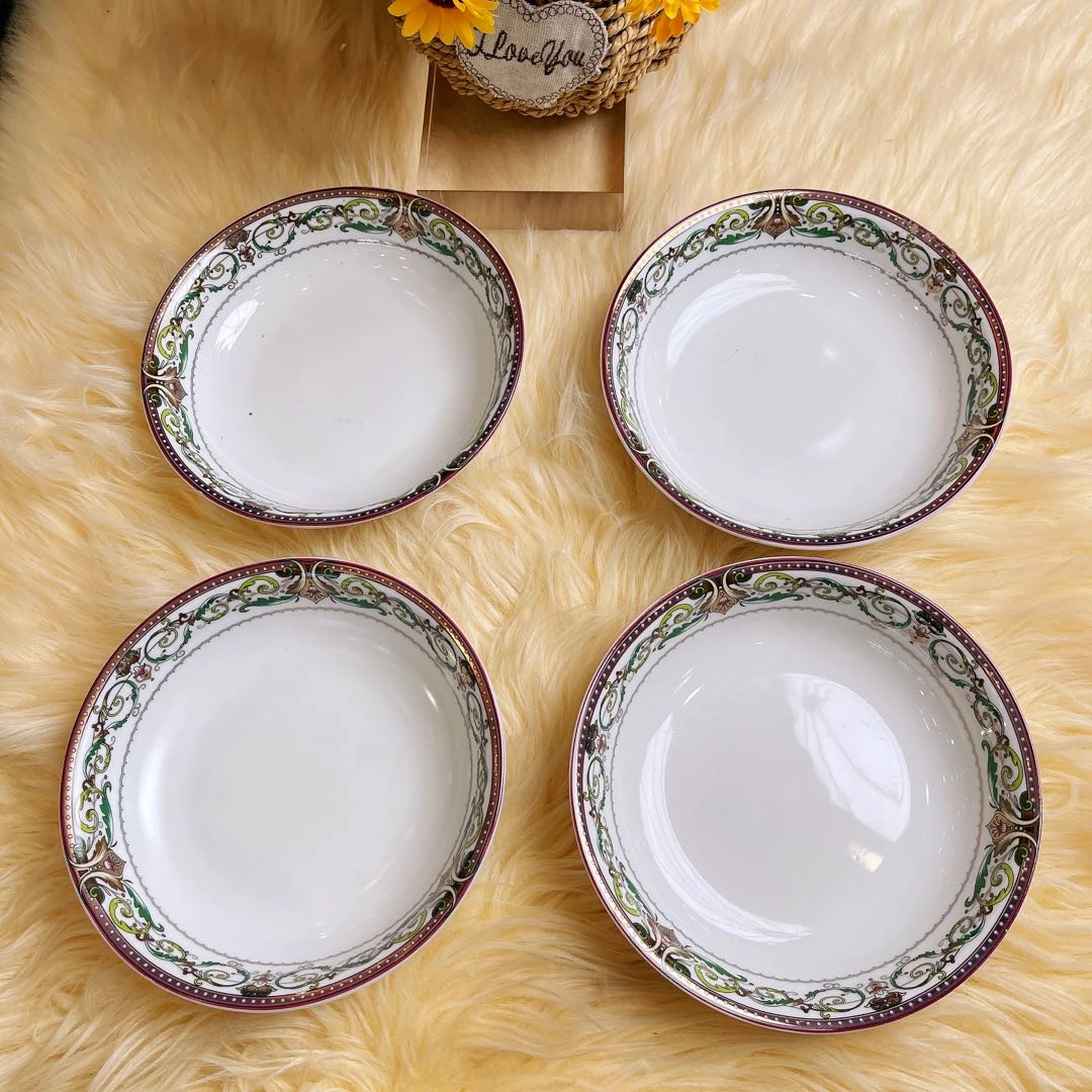 阿勒玛 新疆包邮 【金边7寸果盘】手绘过滤茶壶创意陶瓷欧式4个