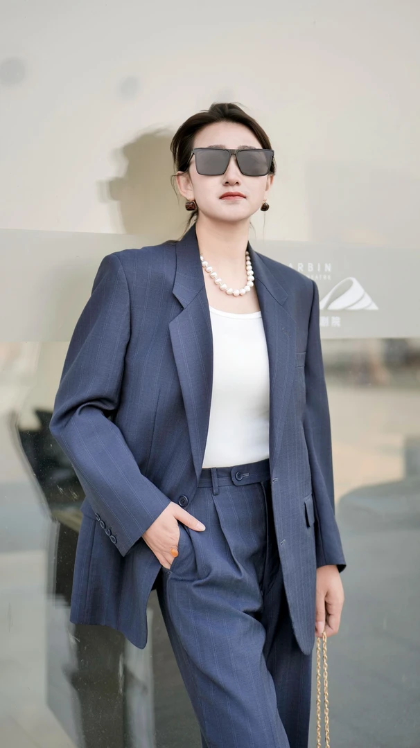 39-119阿木木古着设计师西服（日、意、法、美）百搭西装千鸟格