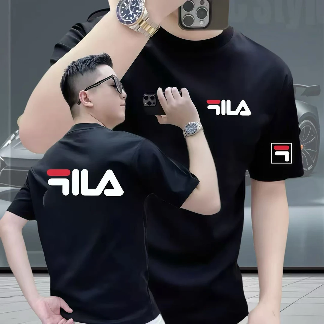 FI美式痞帅重磅纯棉短袖T恤男女同款休闲时尚ins潮牌圆领半袖上衣