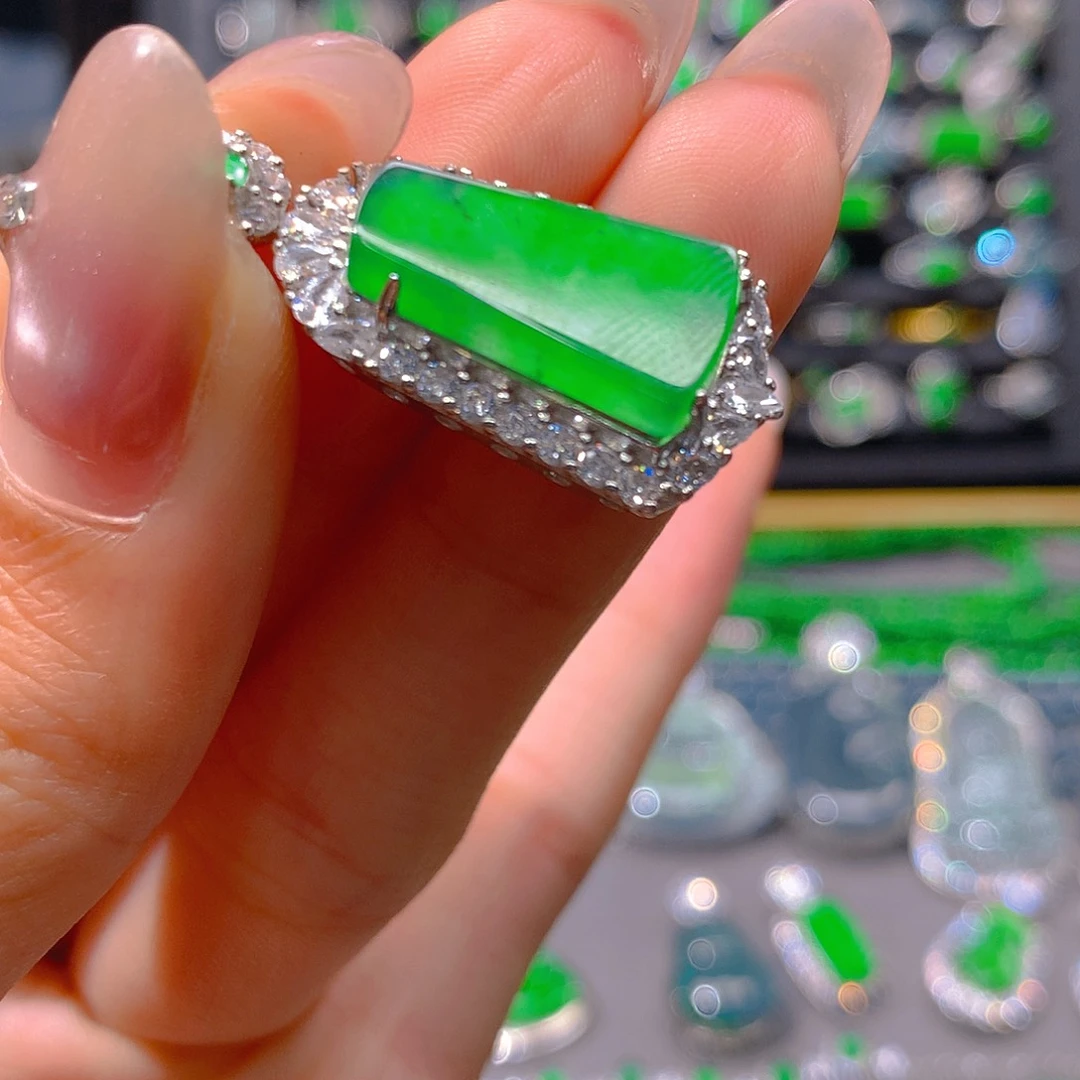 翡翠未镶嵌耳饰天然翡翠