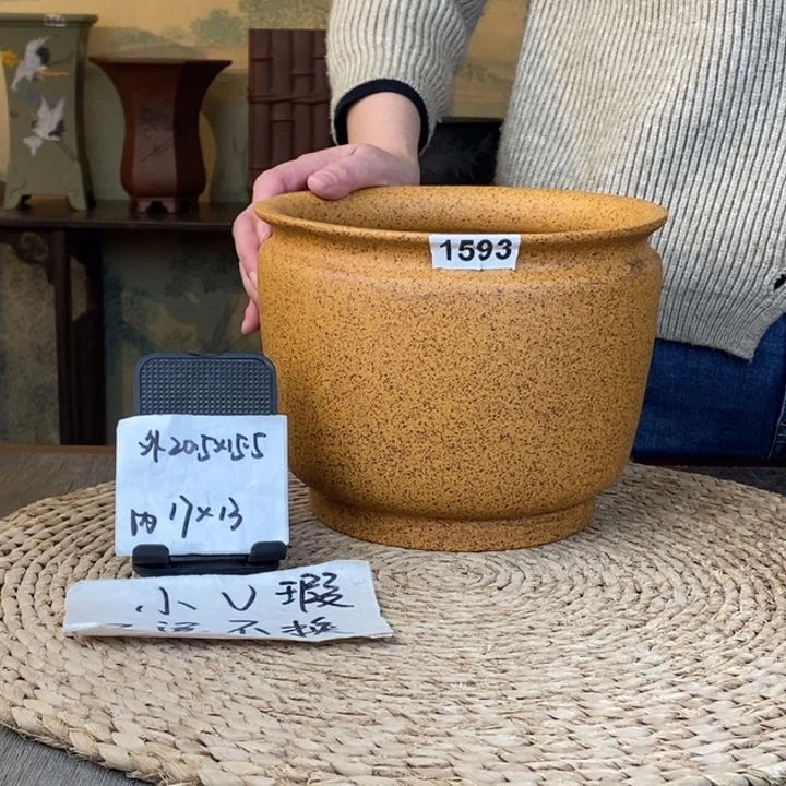 紫砂花盆 微瑕柴烧小缸盆1593