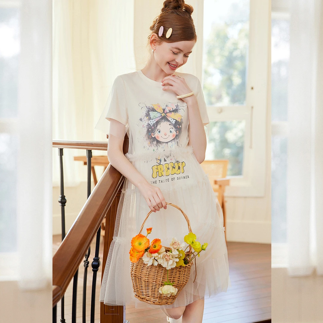 【商场同款新品】白鹿语夏休闲假两件套头女式连衣裙YU20143