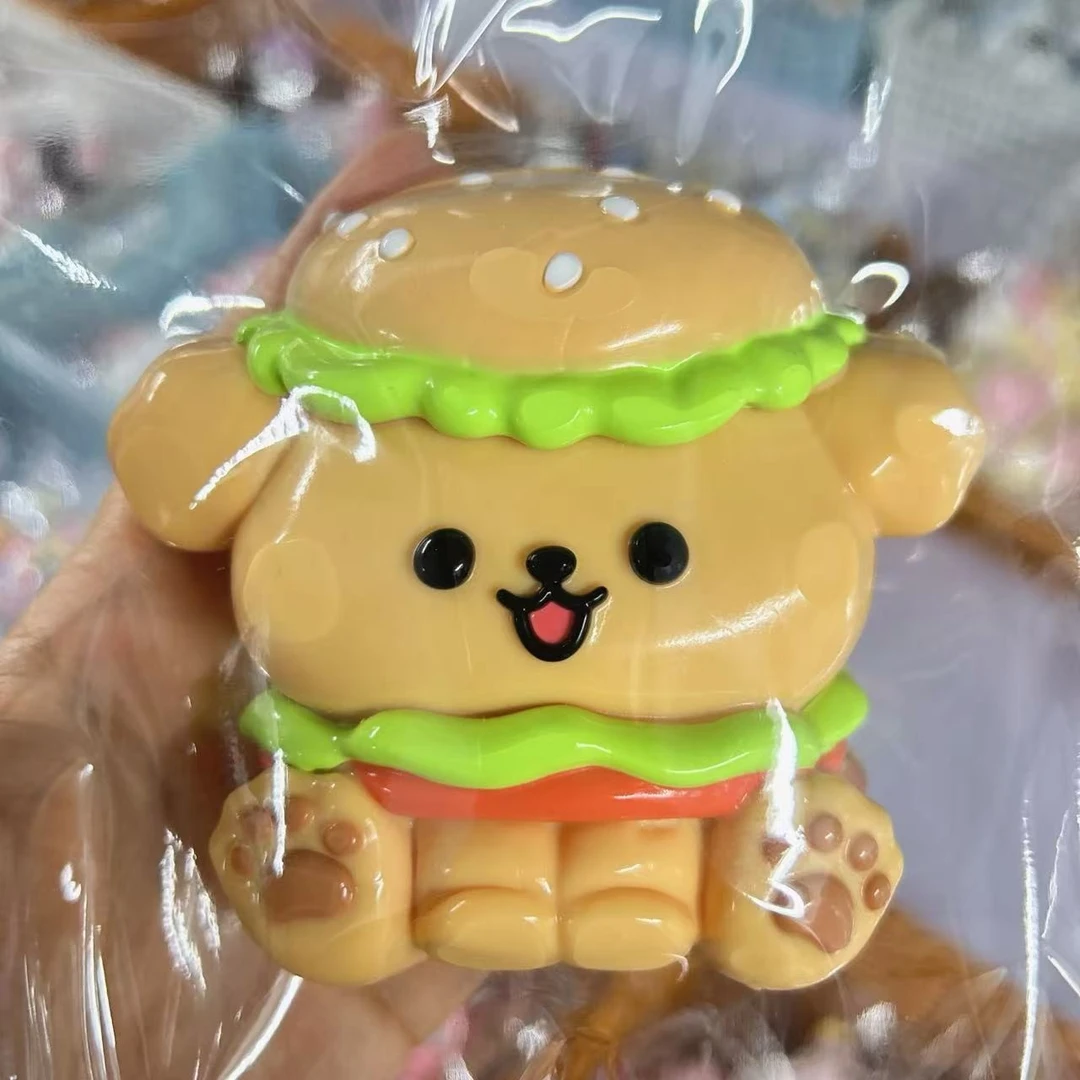 【线条小狗汉堡】食品级硅胶捏捏纯手工制作瑕疵专场链接DIY