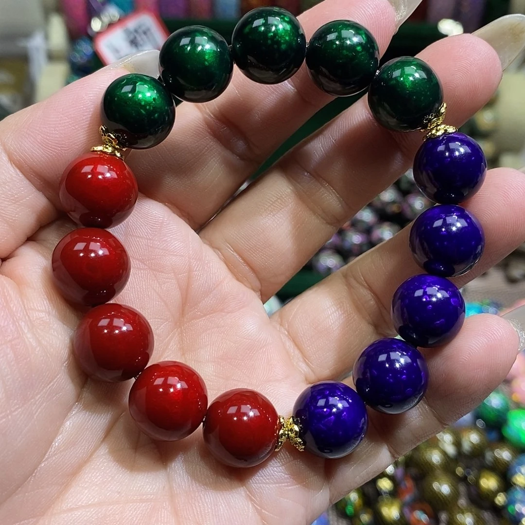 大漆珠宝砂红绿蓝