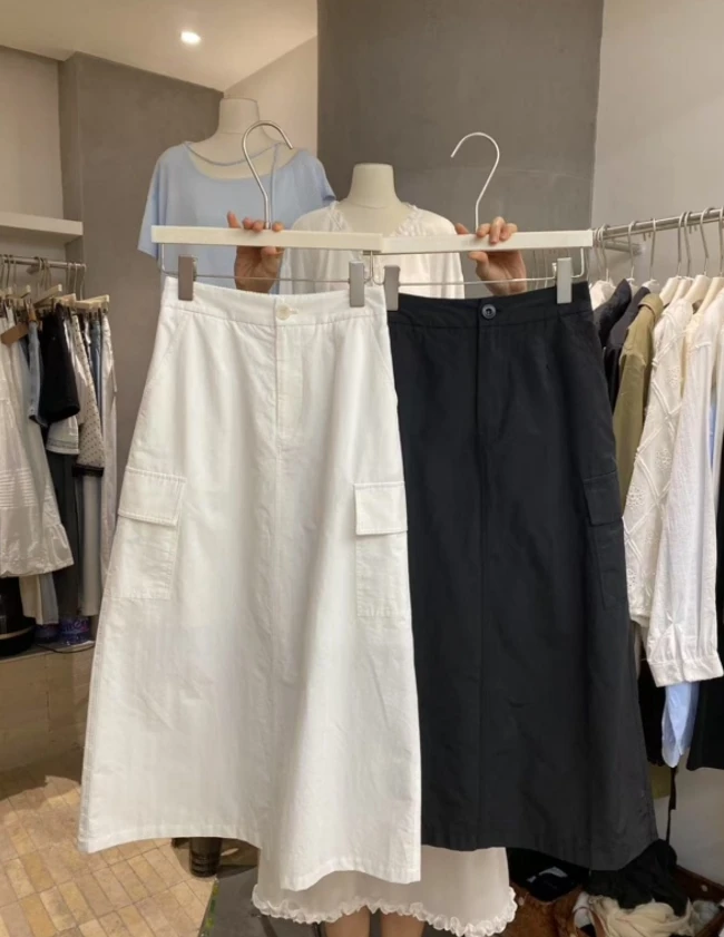 温柔瑶-Kiss#显瘦宽松百搭工装半裙#81762