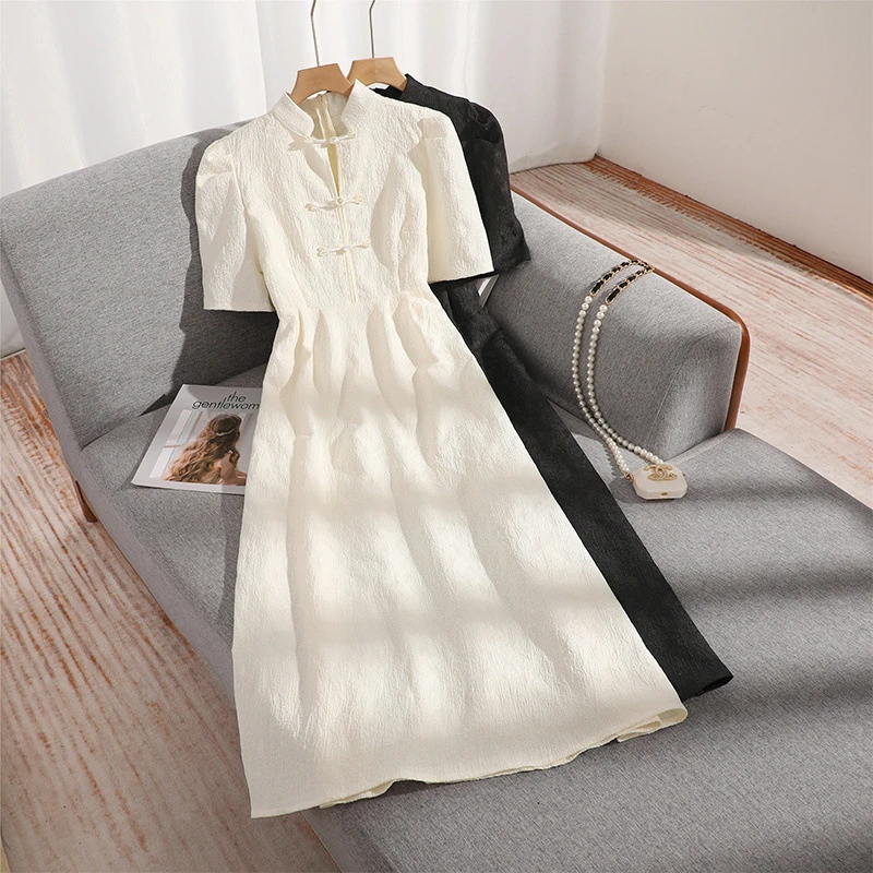 【5091-5100】夏季连衣裙 蕾丝碎花 复古中国风 气质减龄 时尚洋气