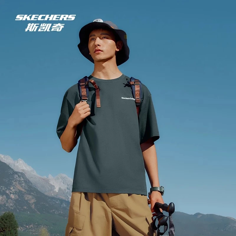 SKECHERS/斯凯奇春男女户外防晒t恤凉感速干衣运动短袖P225U024