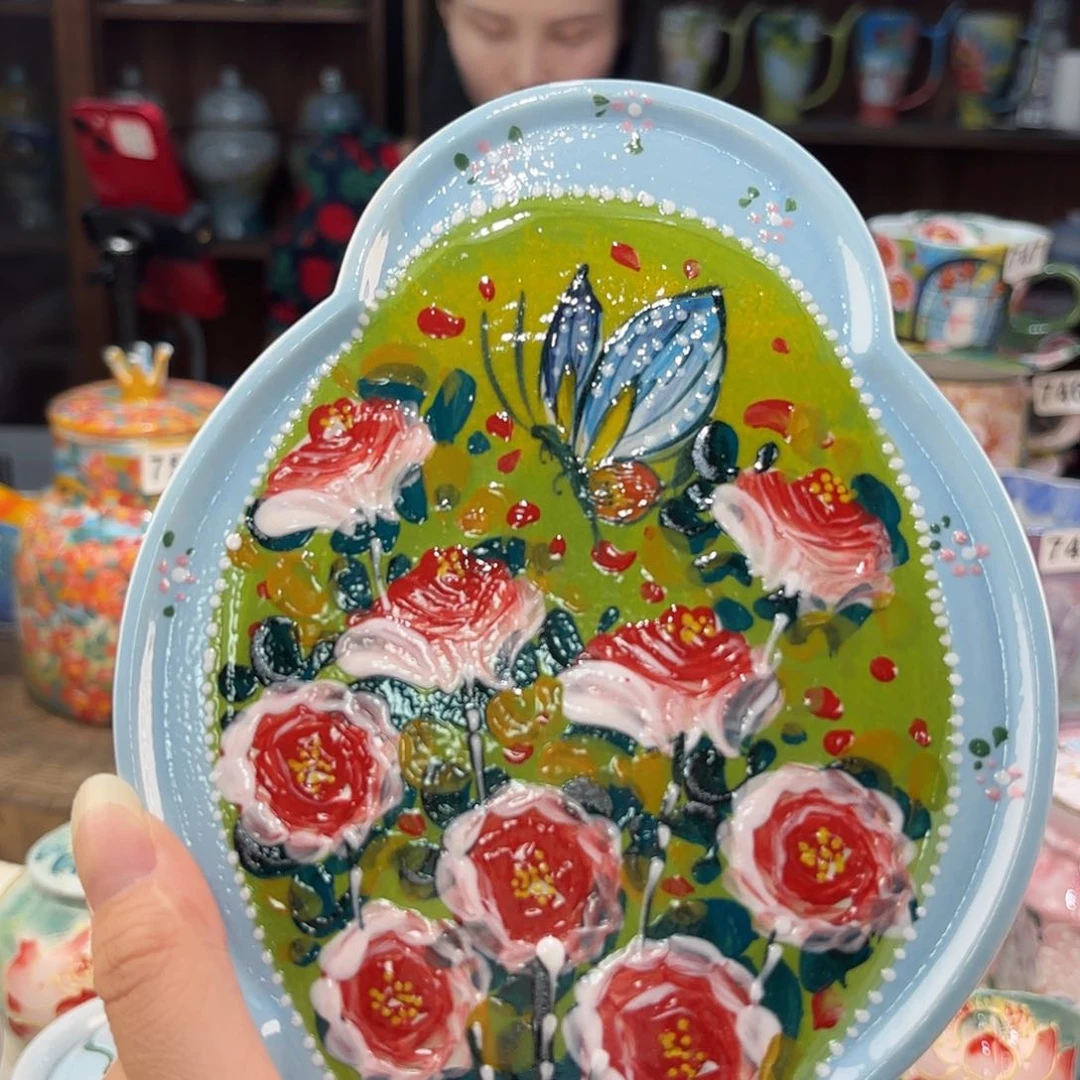 景德镇手绘高温釉下彩陶瓷茶具