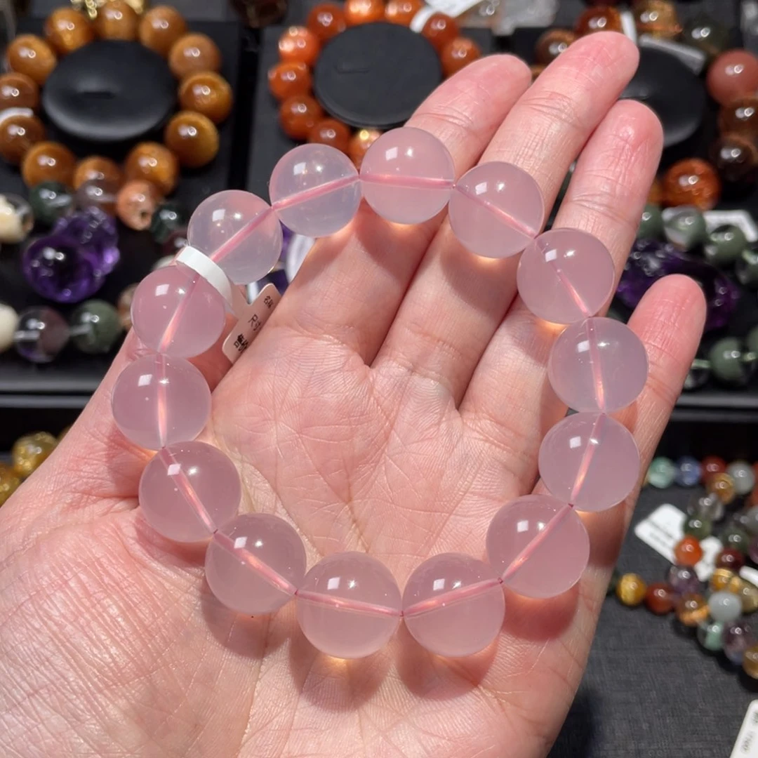 水晶手链未镶嵌?**?粉水晶15.5mm