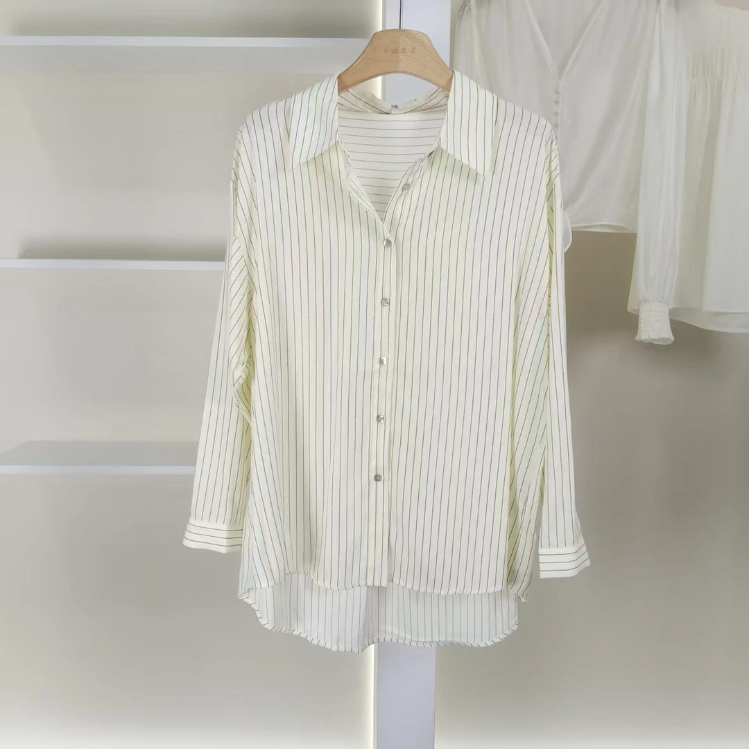麦迪尚品 【诗M】30918102 春季气质条纹衬衫品牌女装