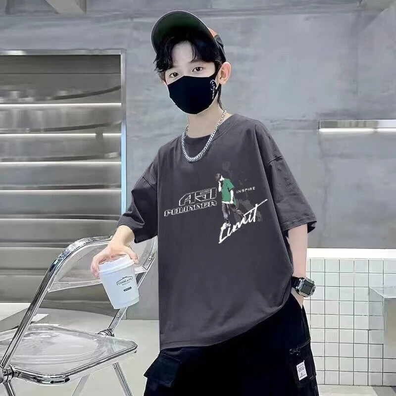 贝尔熊童装男童短袖t恤纯棉夏季新款儿童宝宝半袖上衣中大童