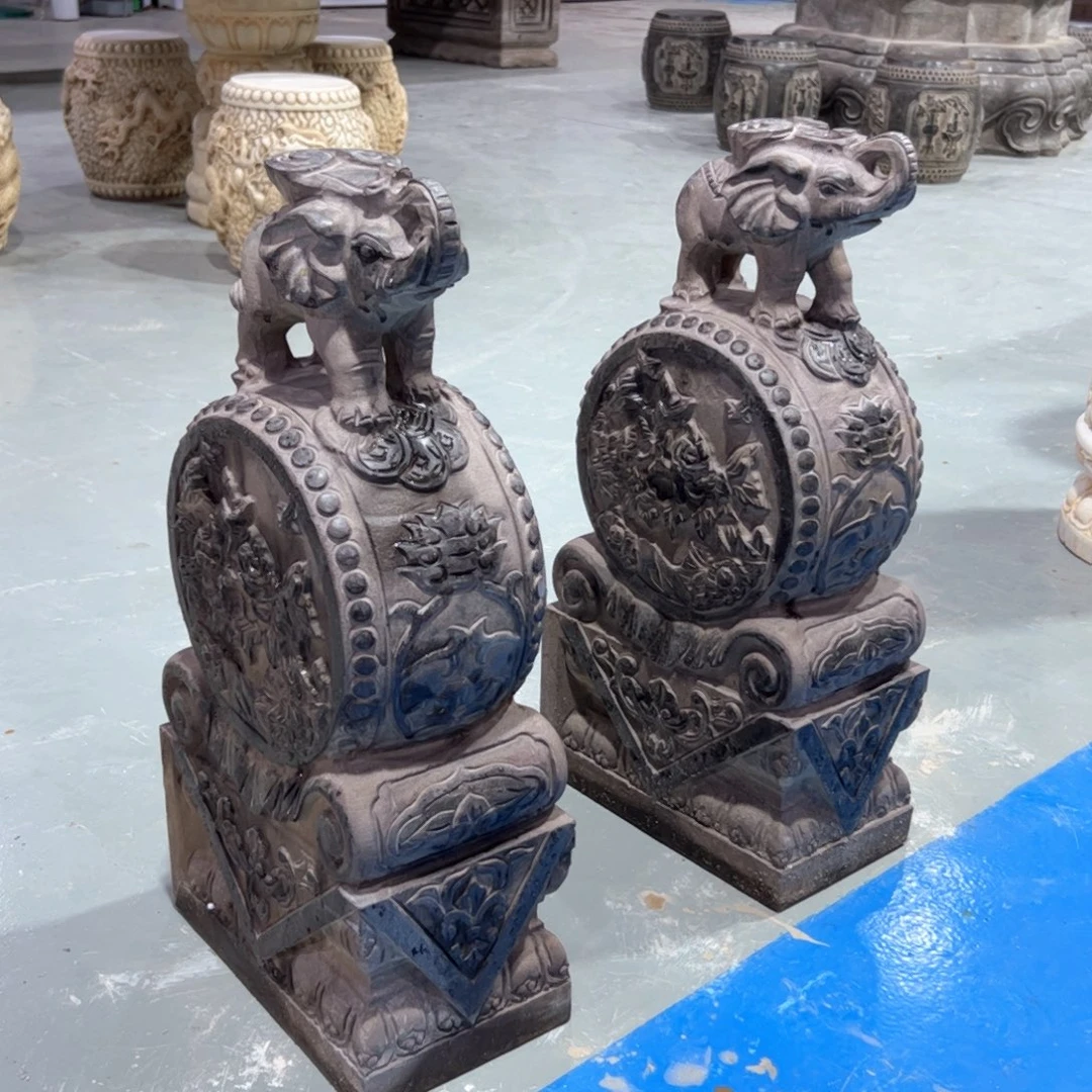 北***司黑青石抱抱鼓石不包邮