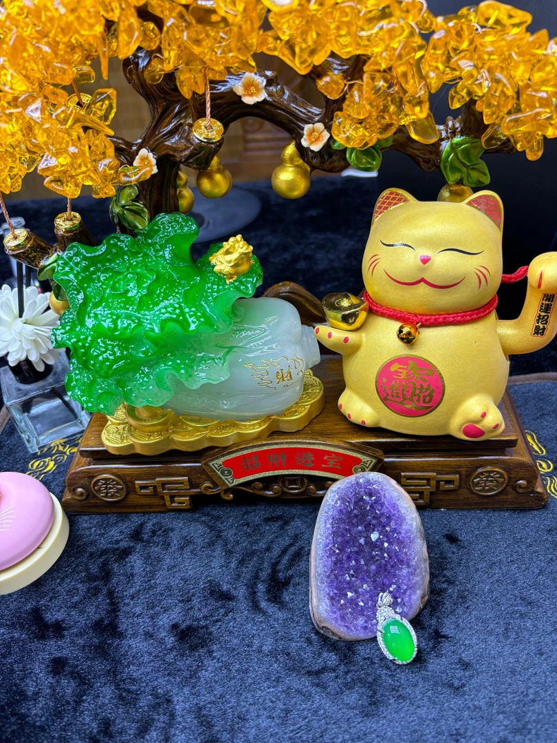 【双十二大促商家】时尚百搭梅花小蛋面吊坠翡翠吊坠