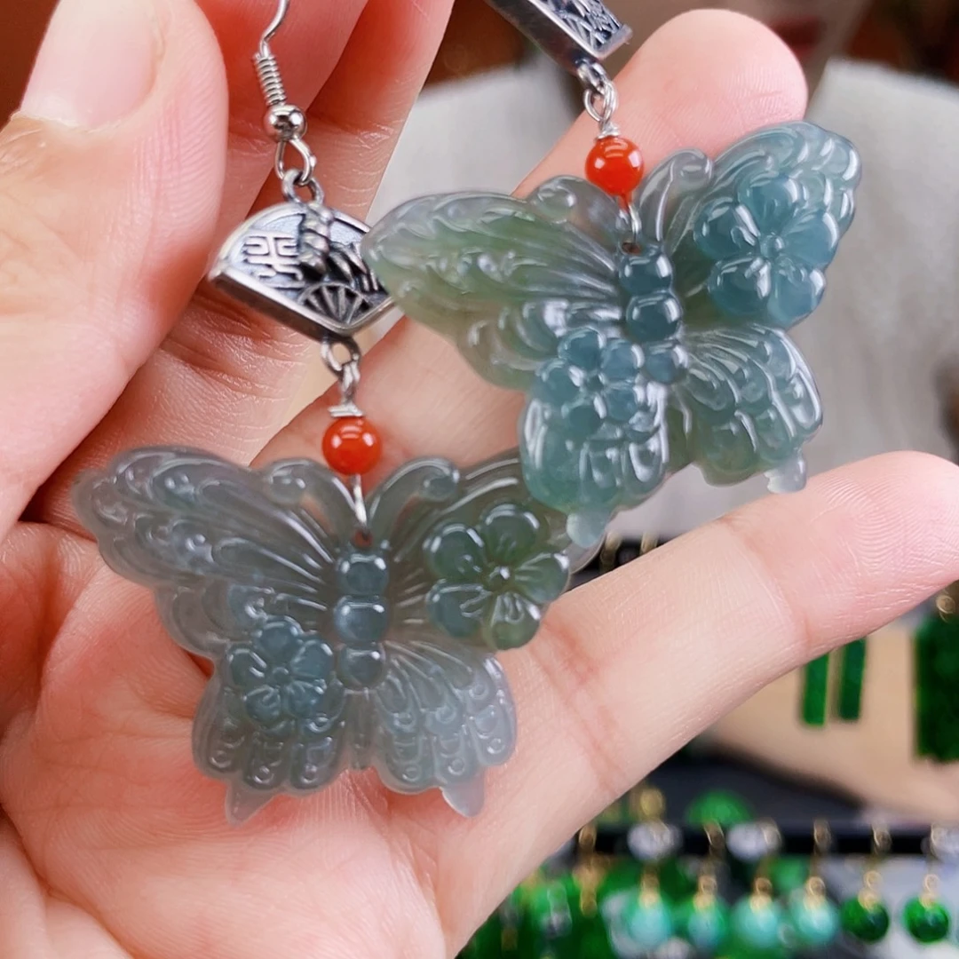 翡翠未镶嵌耳饰饰品