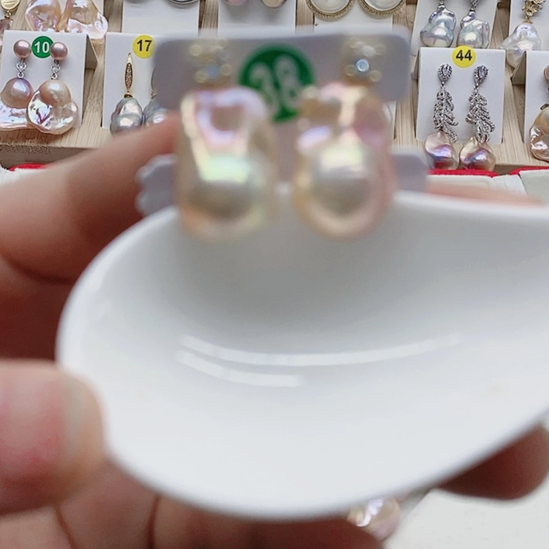 【闪购商品】淡水珍珠耳饰银S925镶嵌