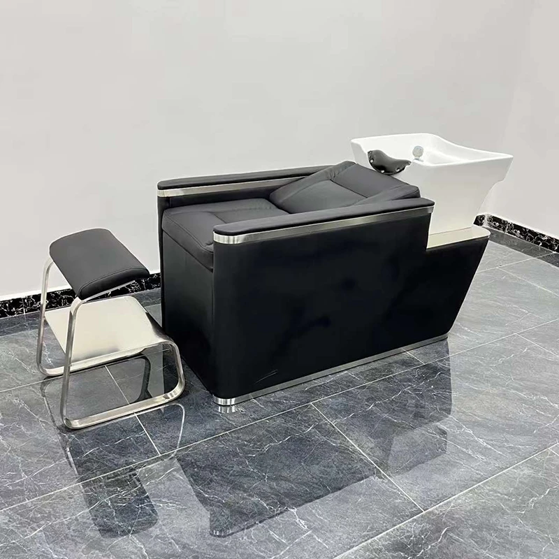 网红洗头床发廊理发店专用冲水床美发店简约陶瓷全躺潮店复古美发