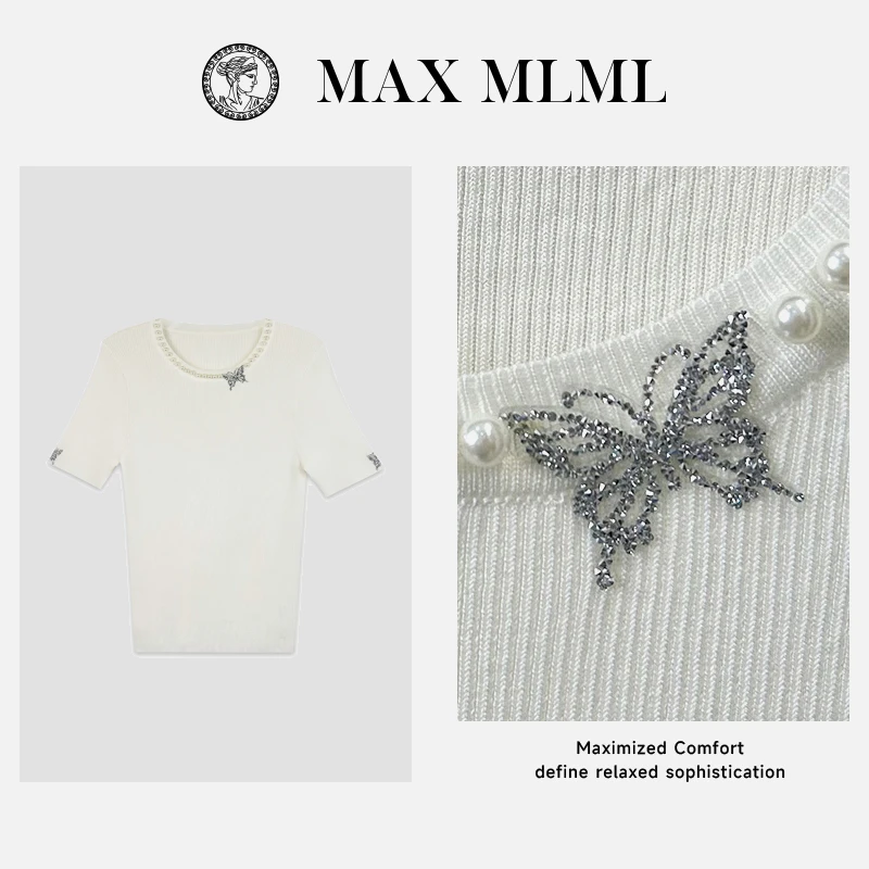 夏季新款法式复古高级感烫钻蝴蝶气质针织上衣M2506004