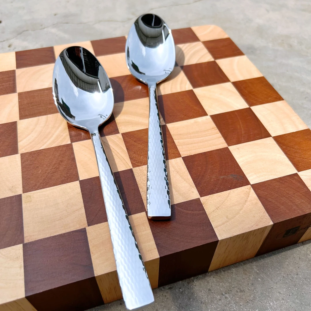 里德 18-10 水立方纹尖头勺2支长度20.3厘米