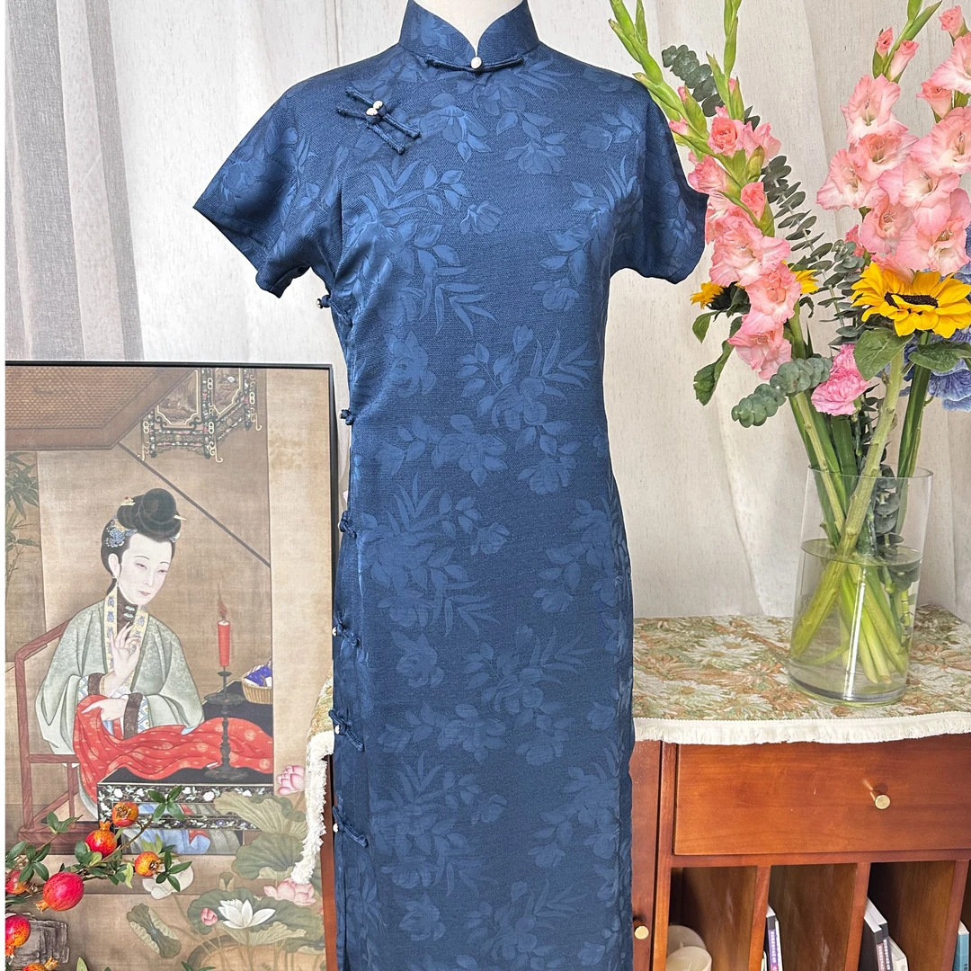 [青栾】缃喜新中式春夏新款素雅日常可穿古法全开襟一片式旗袍