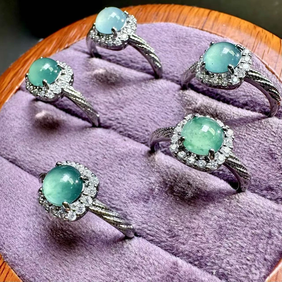 AT5373【福嘟嘟珠宝】A货翡翠圆珠戒指-送礼佳品-多样性只发一件