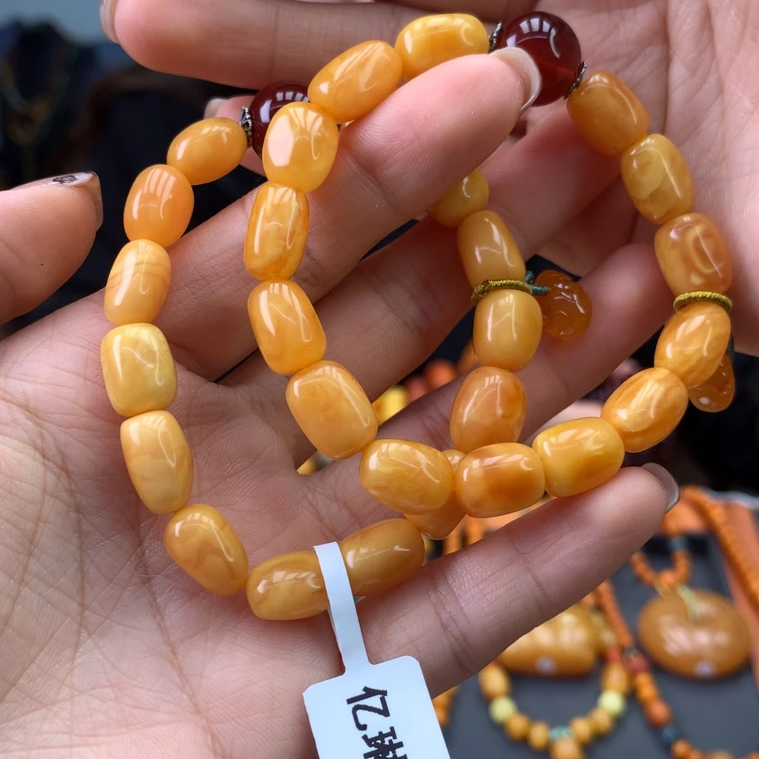 蜜蜡手串未镶嵌多样性发一