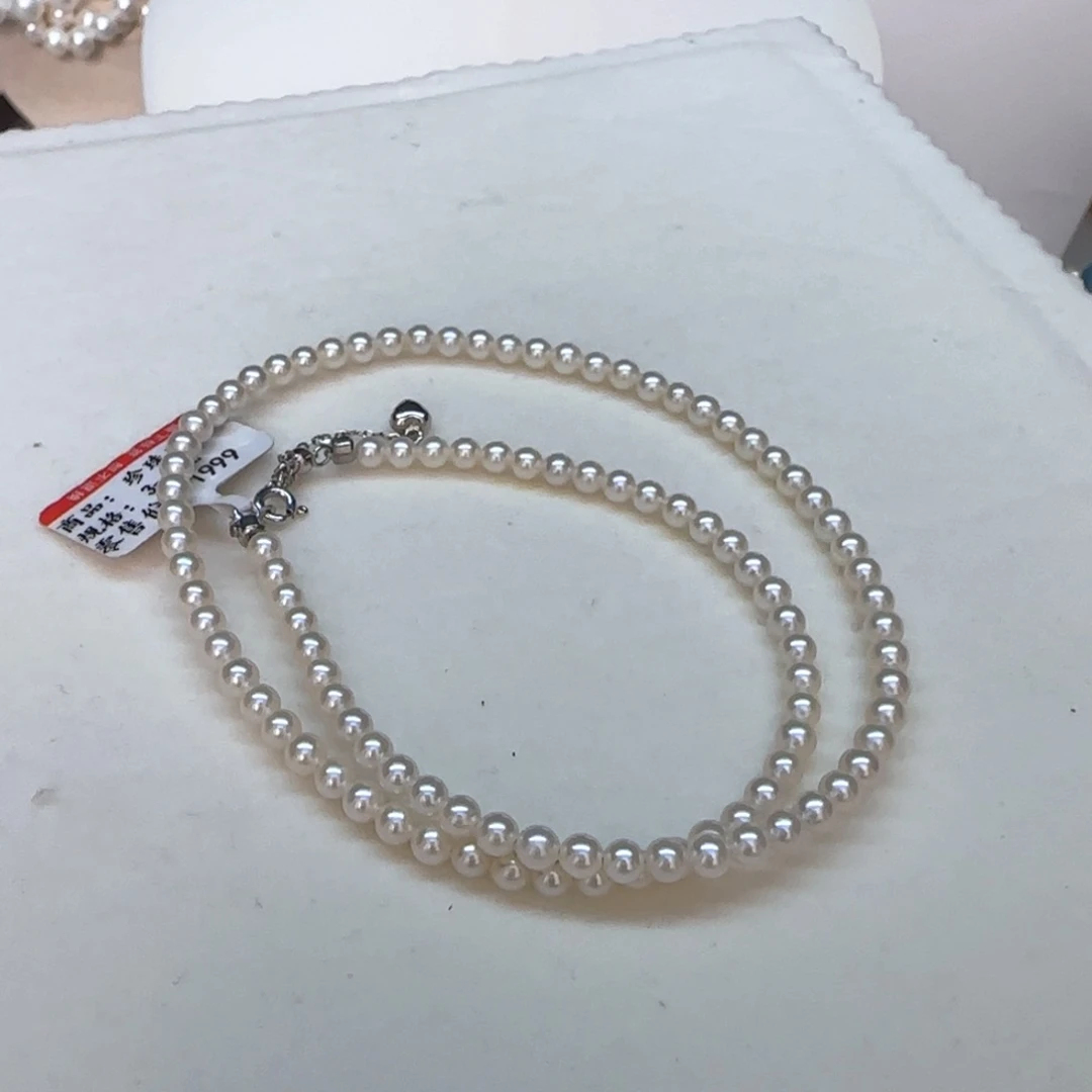 淡水珍珠银S925镶嵌项链