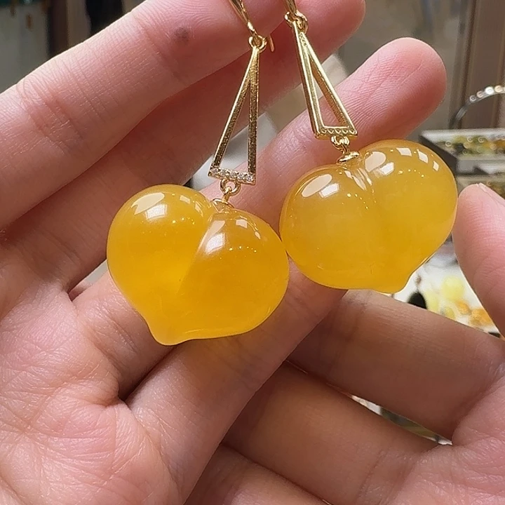 琥珀未镶嵌颈饰耳坠