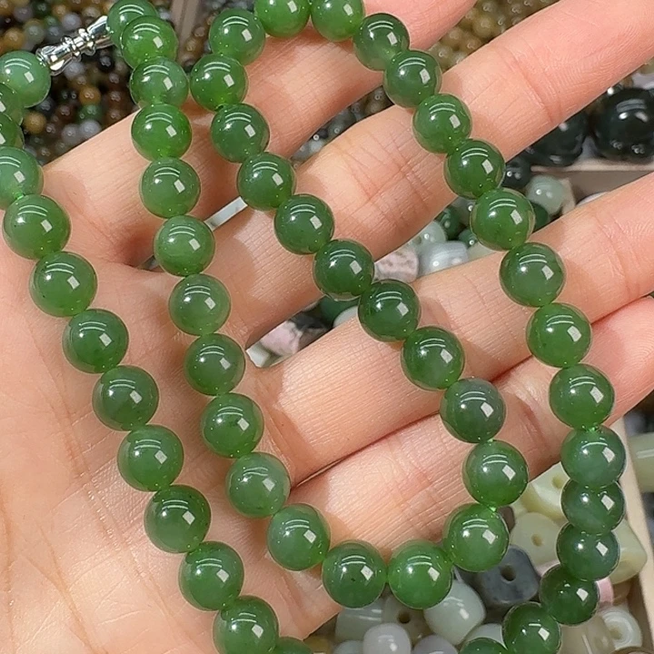 和田玉（碧玉）未镶嵌手链8mm