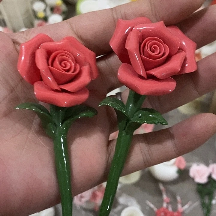 瓷片纯手工陶瓷花摆件瑕