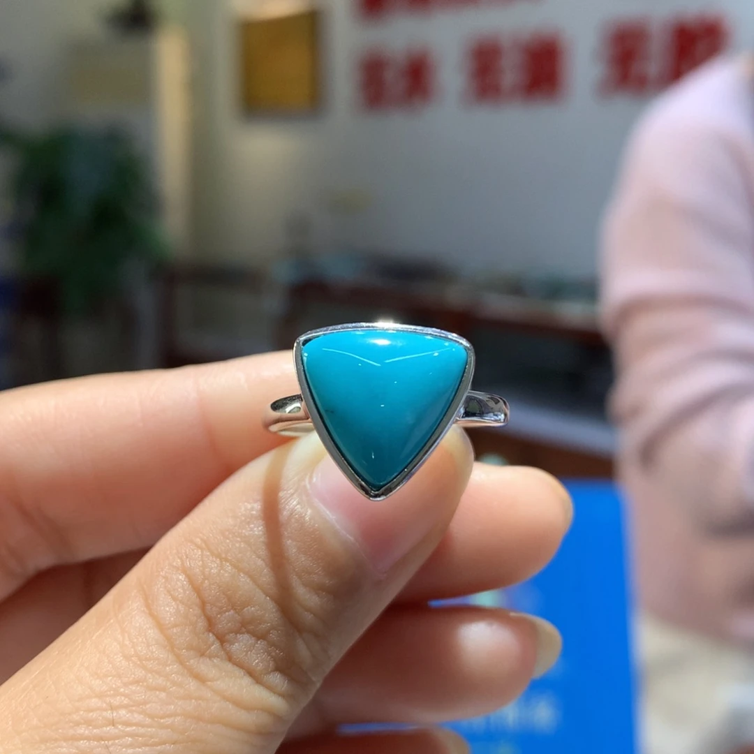 银S925镶嵌绿松石戒指