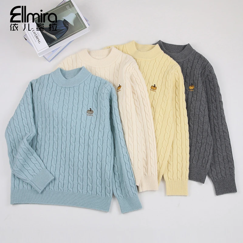 【季宁】9693女童毛衣打底外穿基础款百搭长袖内搭儿童上衣洋气简约