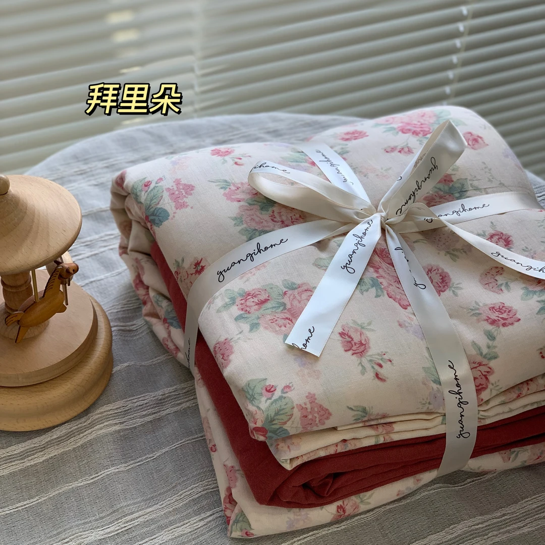 【MJ】自定坯纱 ins风全棉有氧双层纱四件套三件套