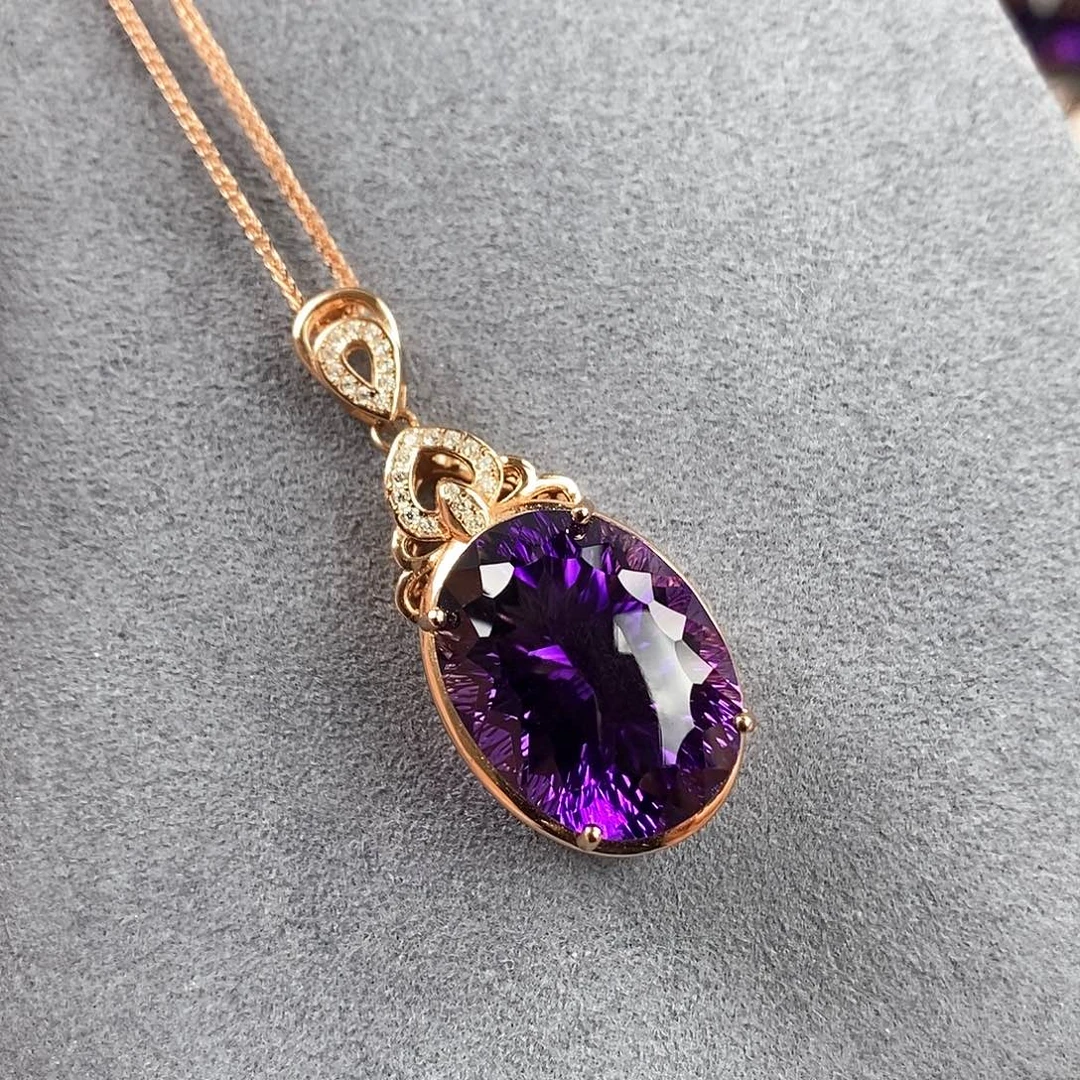 水晶吊坠(赠链)银S925镶嵌天然