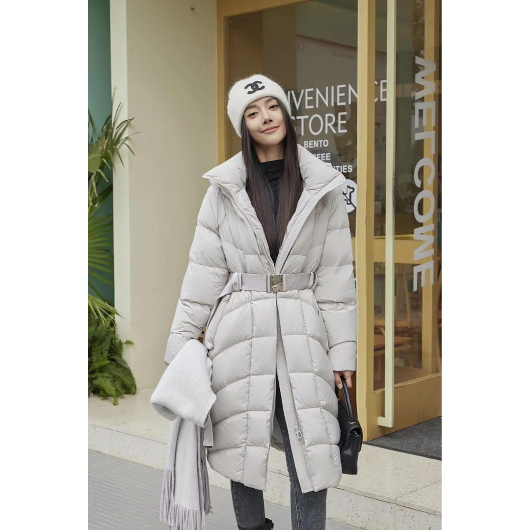 门店17&59！好看，好版型/90鸭绒软泡芙中长款保暖羽绒服女M13358