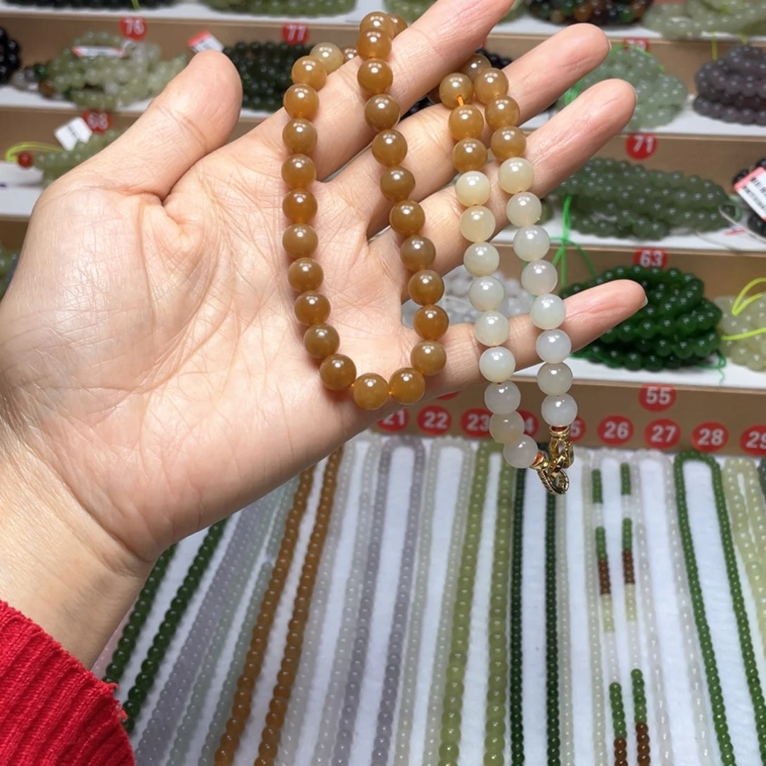 和田玉未镶嵌颈饰8mm