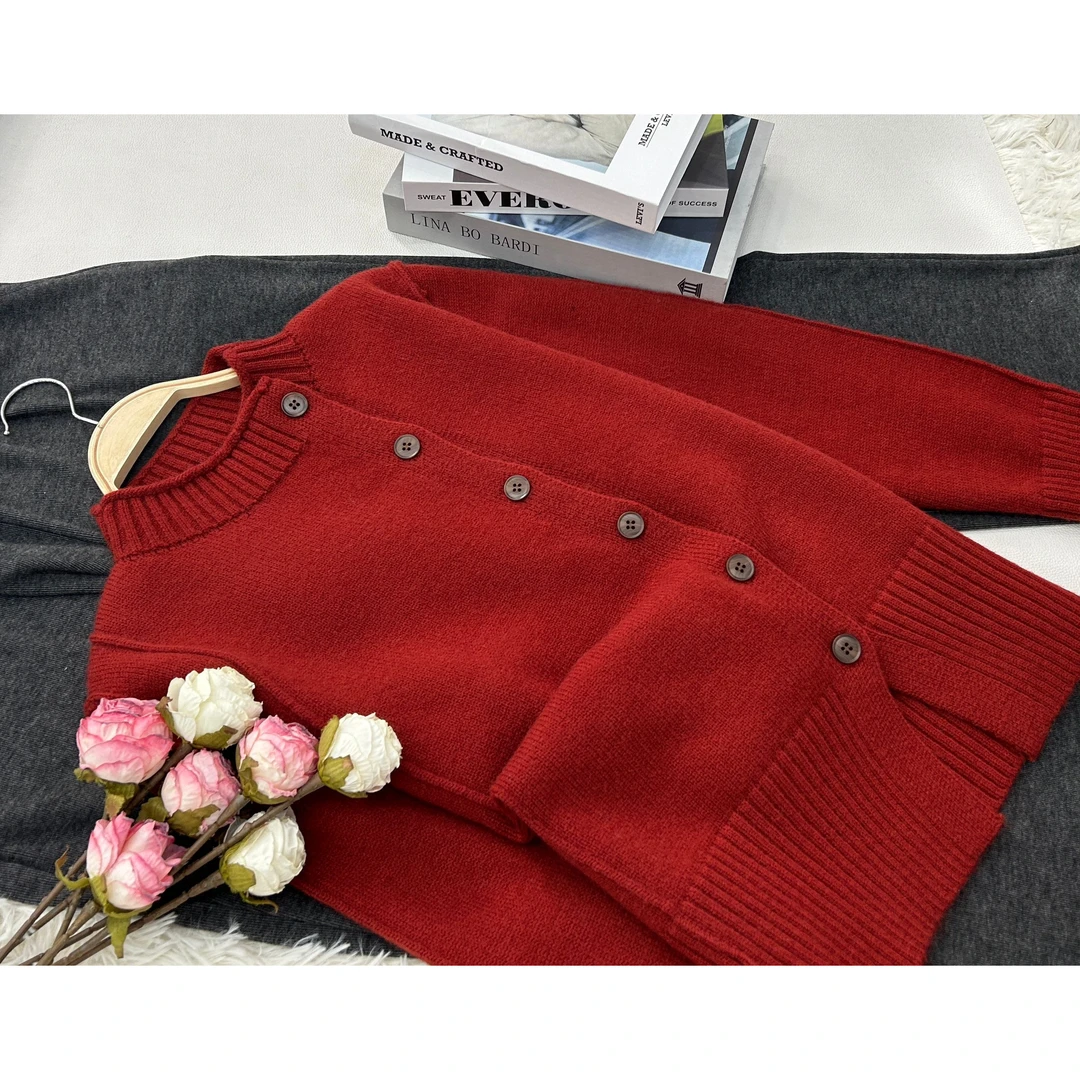 【纽扣开衫】新款气质针织长袖开衫上衣QC2112