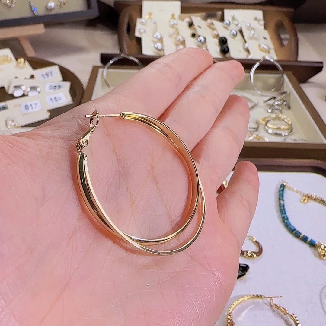 仿珍珠铜合金925银耳圈