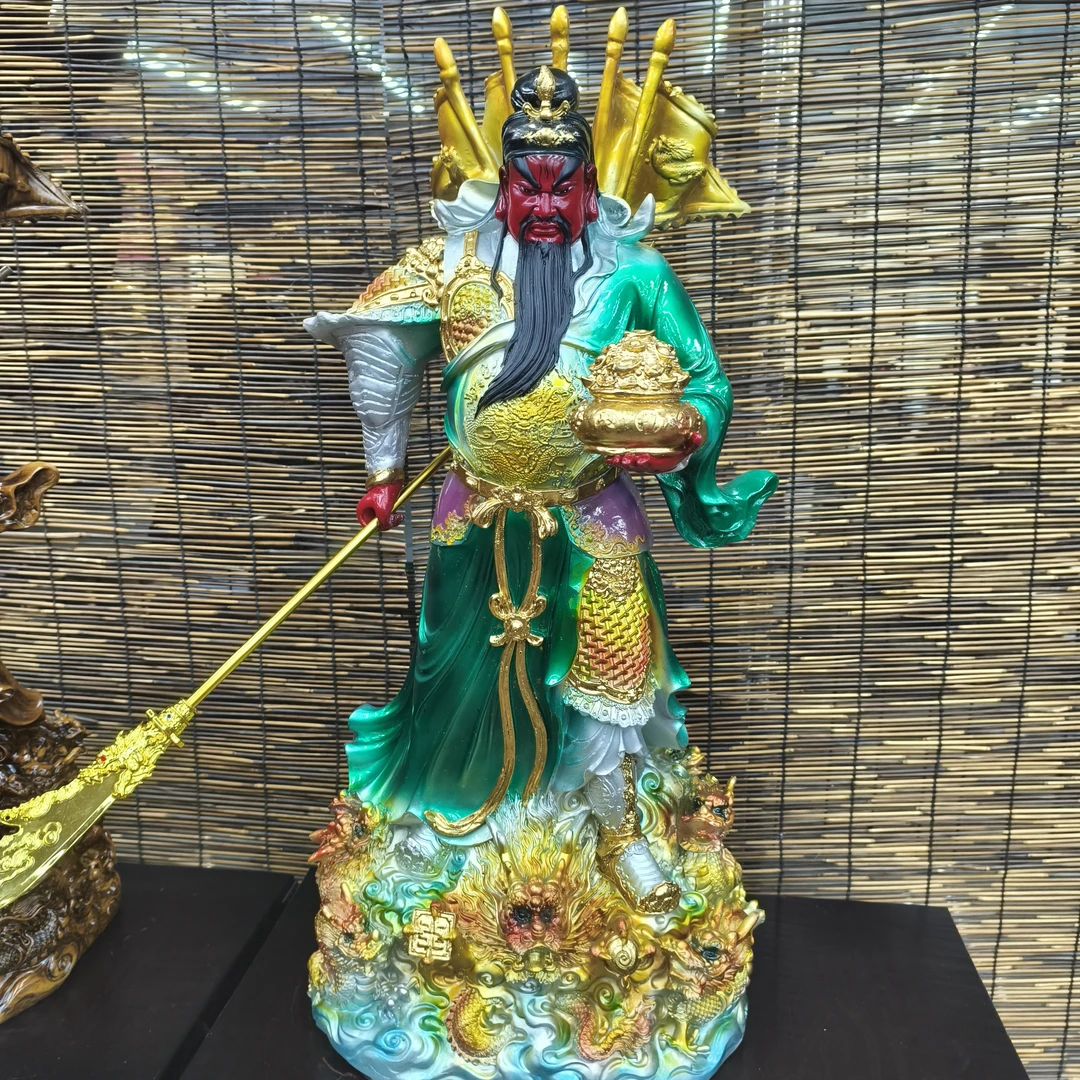 彩绘背旗九龙关公