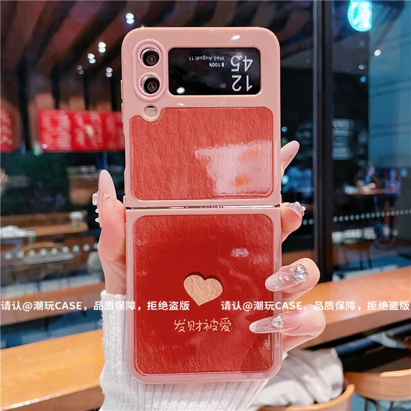 （三星zflip4系列）折叠奶油壳适用三星zflip4/三星zflip3手机壳潮