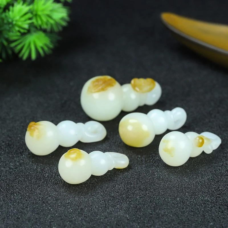 玉器工艺品天然新疆和田玉青海料羊脂级白玉葫芦和田玉100%真品