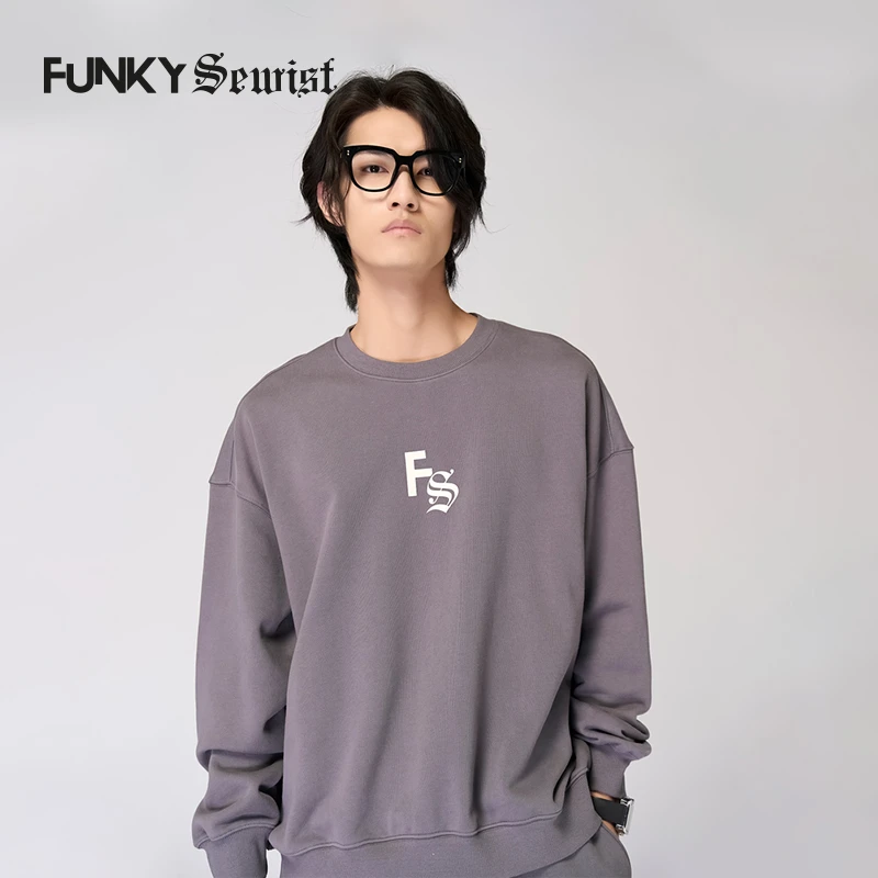 FUNKY SEWIST2025新款卫衣纯棉宽松上衣圆领情侣同款休闲男女卫衣
