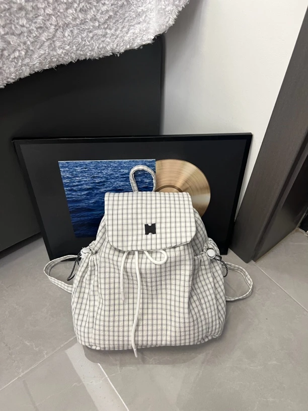 新款！学院风格子都市简约双肩包