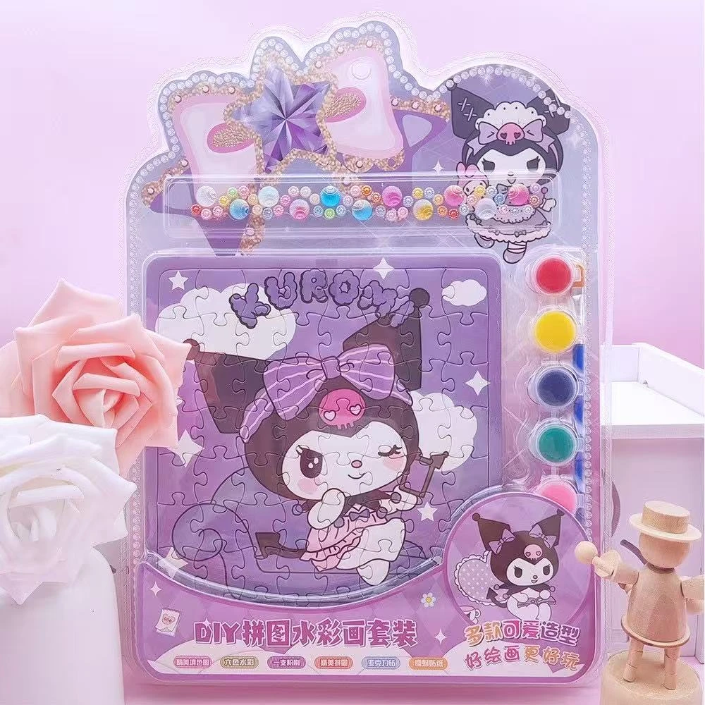 儿童可爱创意dIY涂鸦水彩拼图绘画（到手1本 颜色随机）