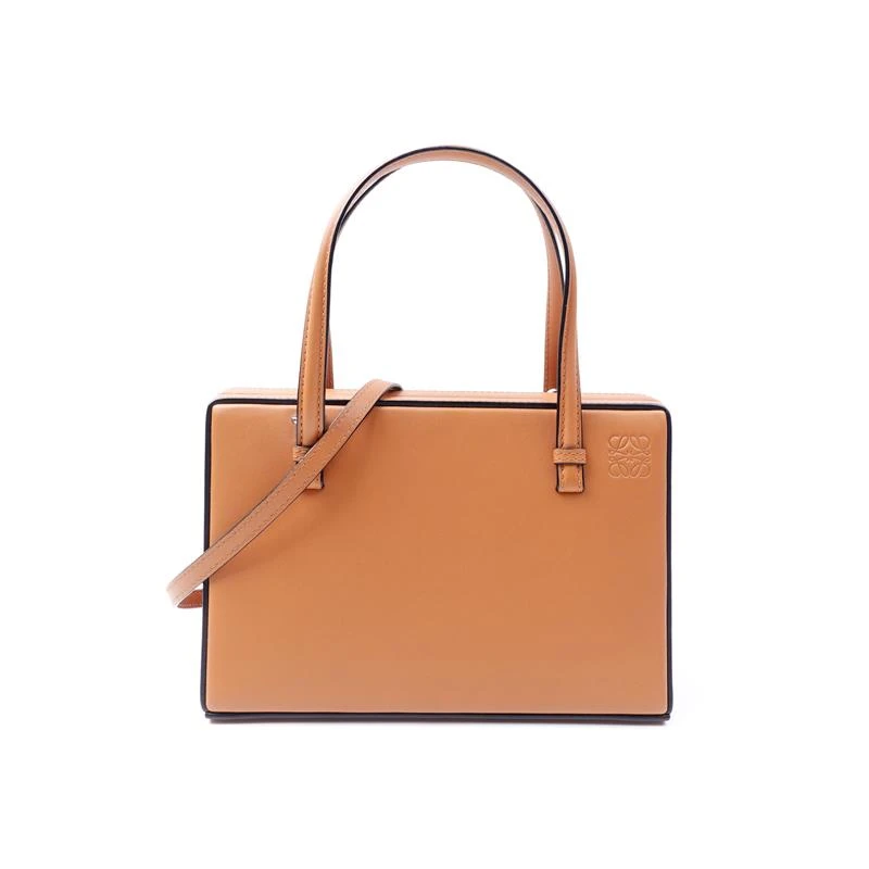 95新 LOEWE/罗意威 棕色盒子手提单肩包/H_LMMMCZX002